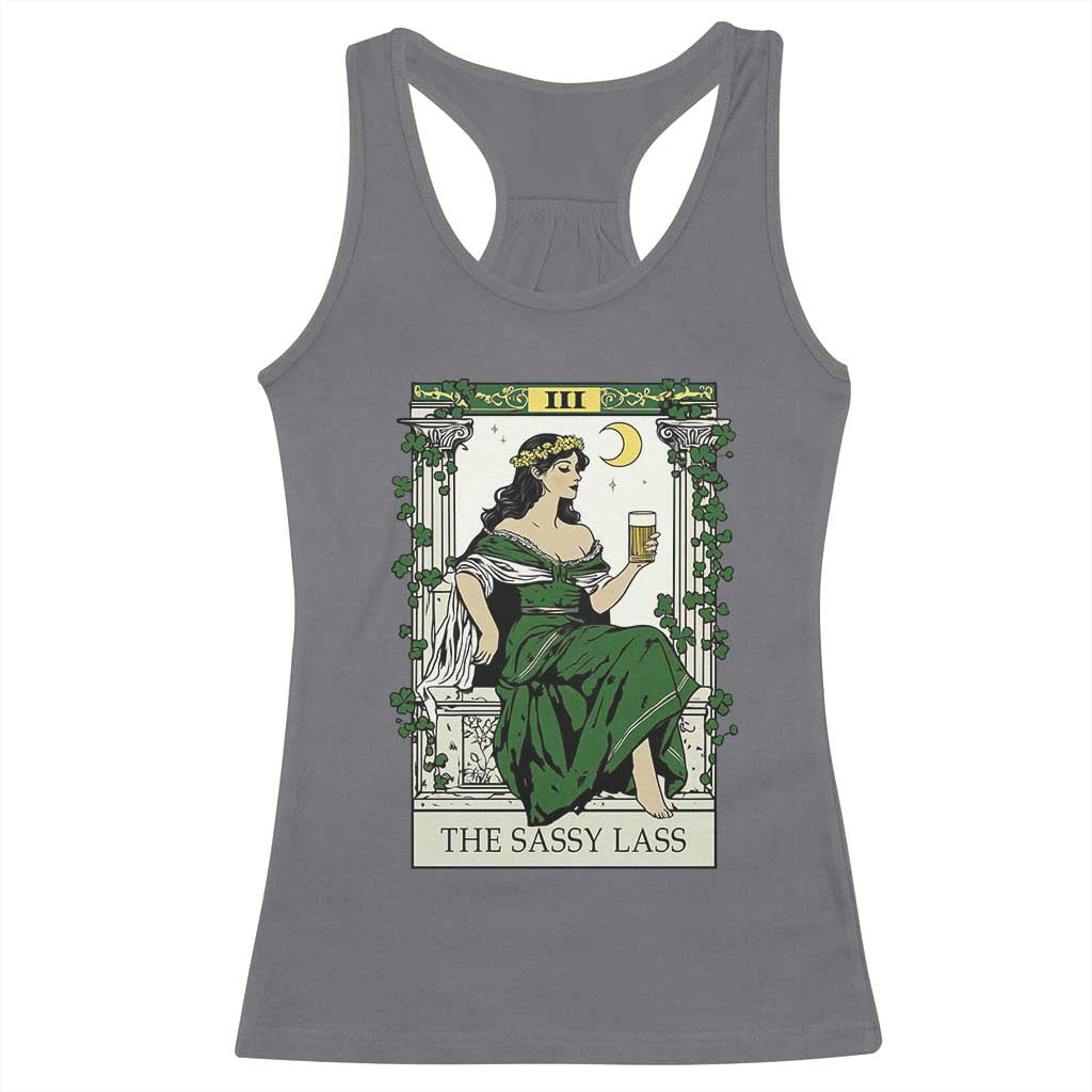 The Sassy Lass Tarot Card Racerback Tank Top Funny St Patrick's Day