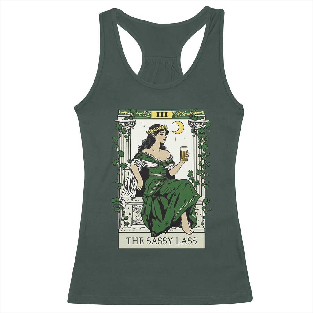 The Sassy Lass Tarot Card Racerback Tank Top Funny St Patrick's Day