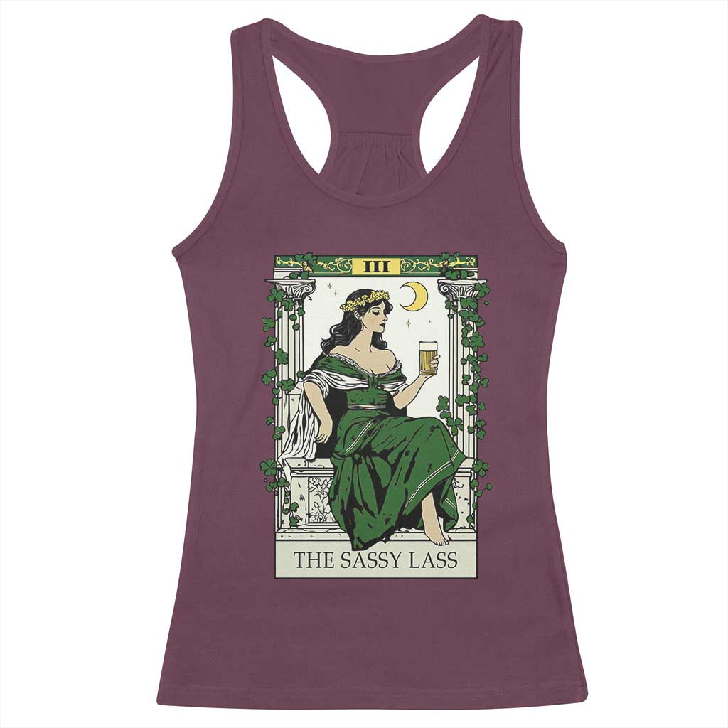 The Sassy Lass Tarot Card Racerback Tank Top Funny St Patrick's Day