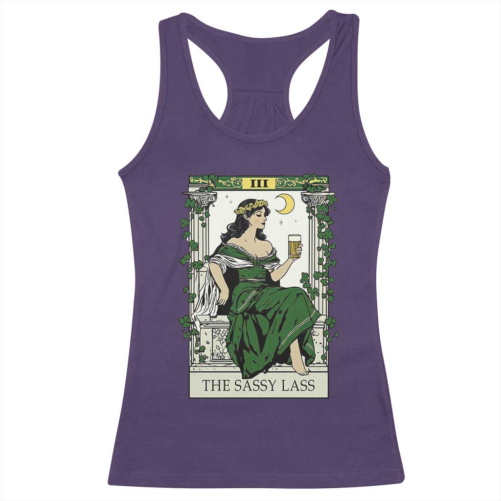 The Sassy Lass Tarot Card Racerback Tank Top Funny St Patrick's Day