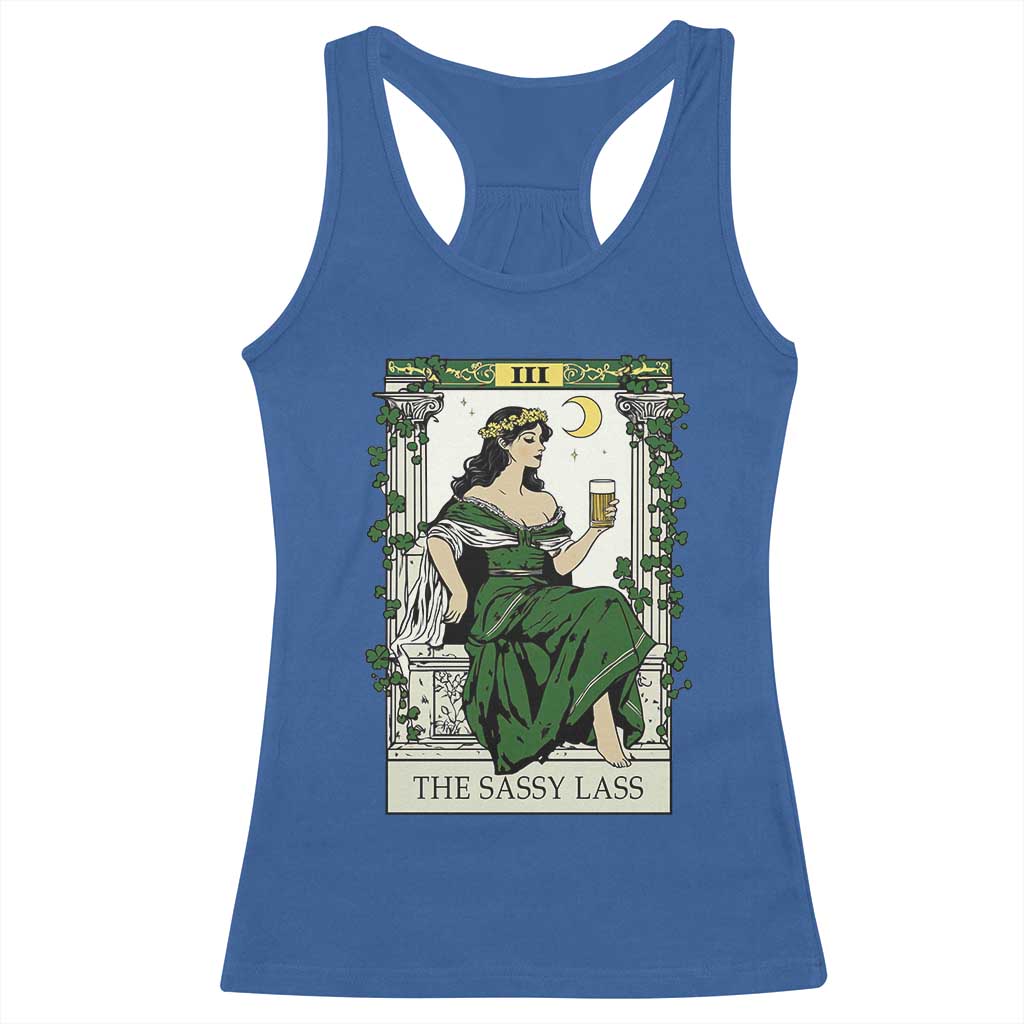The Sassy Lass Tarot Card Racerback Tank Top Funny St Patrick's Day