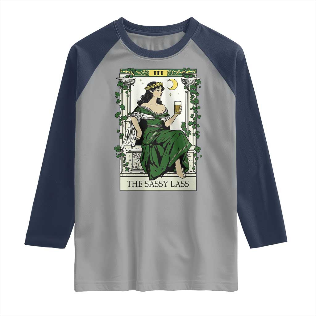 The Sassy Lass Tarot Card Raglan Shirt Funny St Patrick's Day
