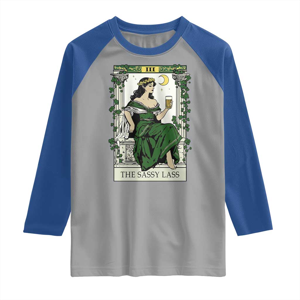 The Sassy Lass Tarot Card Raglan Shirt Funny St Patrick's Day