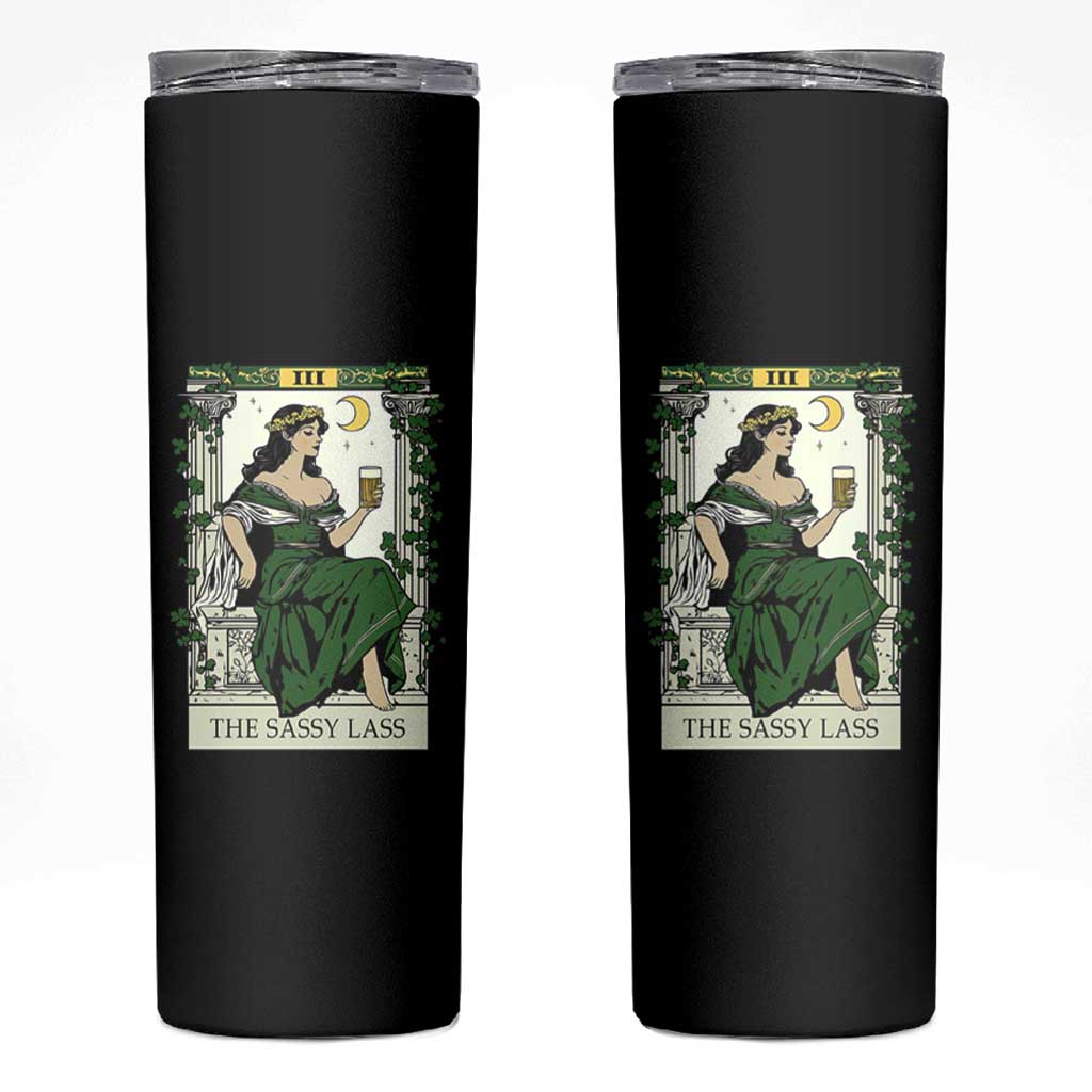 The Sassy Lass Tarot Card Skinny Tumbler Funny St Patrick's Day