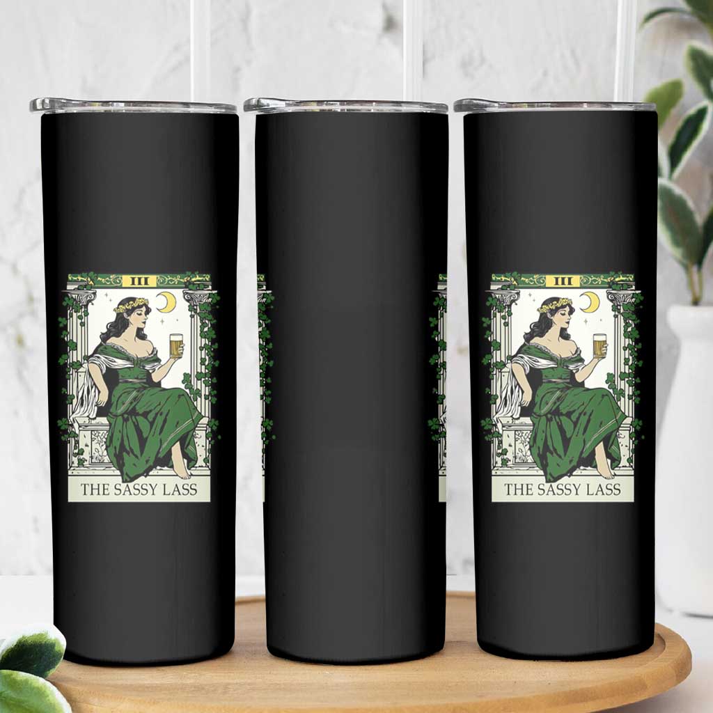 The Sassy Lass Tarot Card Skinny Tumbler Funny St Patrick's Day