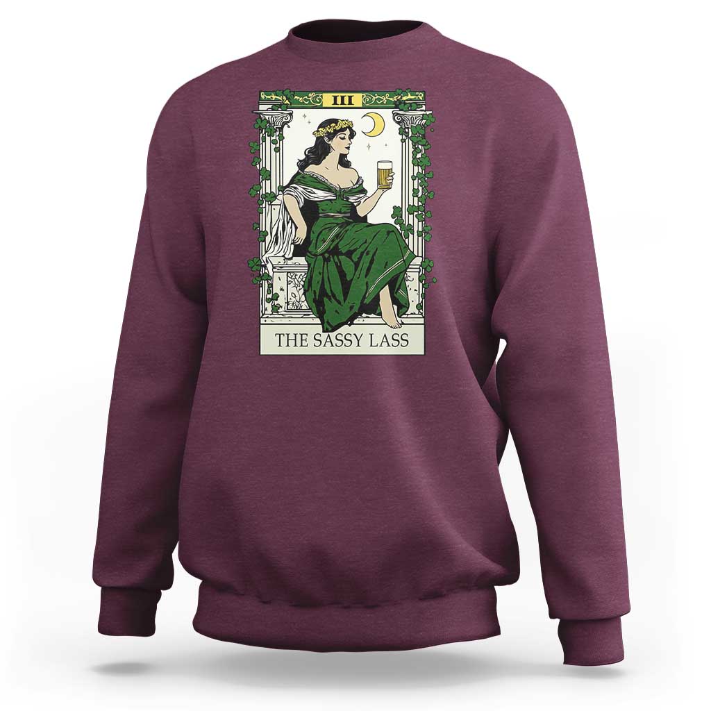 The Sassy Lass Tarot Card Sweatshirt Funny St Patrick's Day