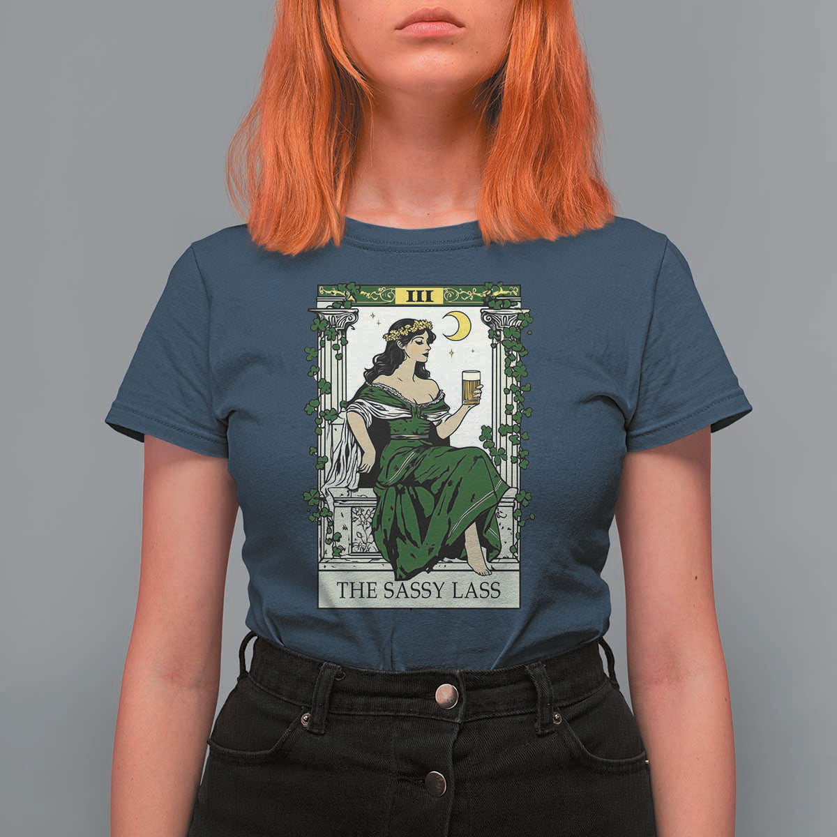 The Sassy Lass Tarot Card T Shirt For Women Funny St Patrick's Day