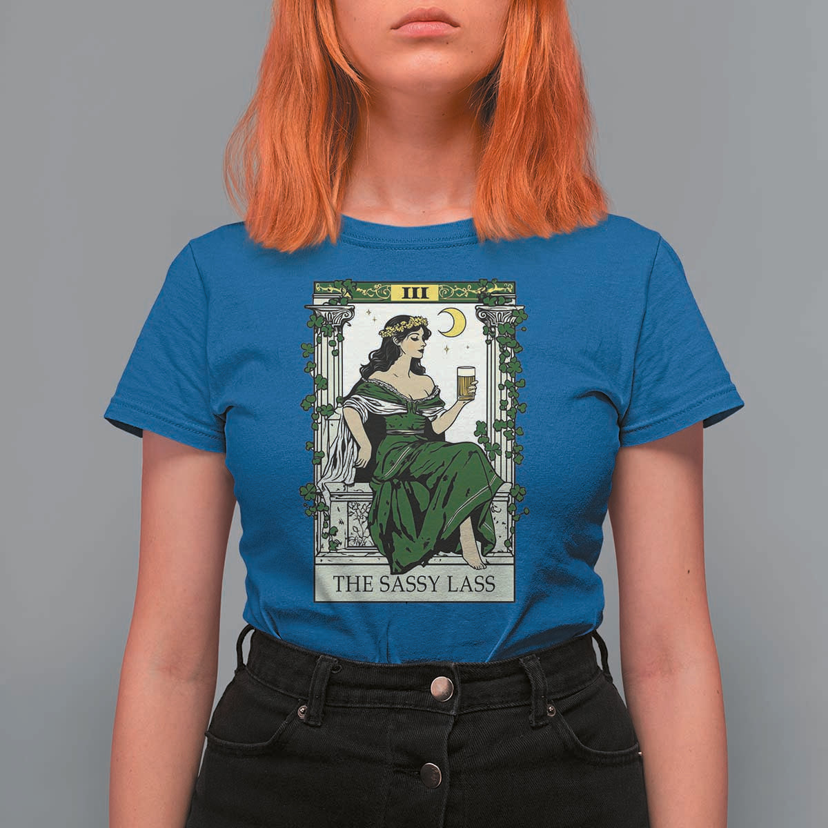 The Sassy Lass Tarot Card T Shirt For Women Funny St Patrick's Day