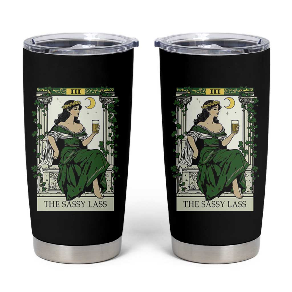 The Sassy Lass Tarot Card Tumbler Cup Funny St Patrick's Day