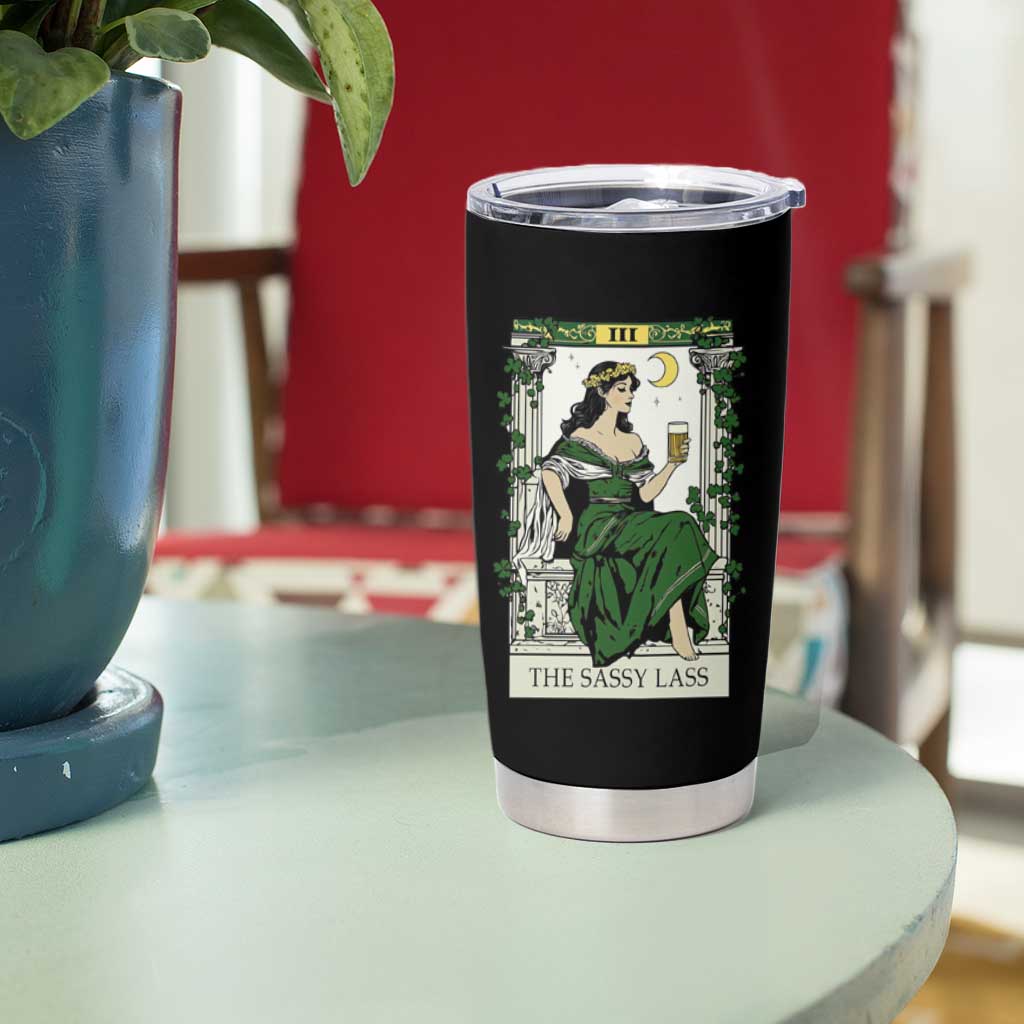 The Sassy Lass Tarot Card Tumbler Cup Funny St Patrick's Day