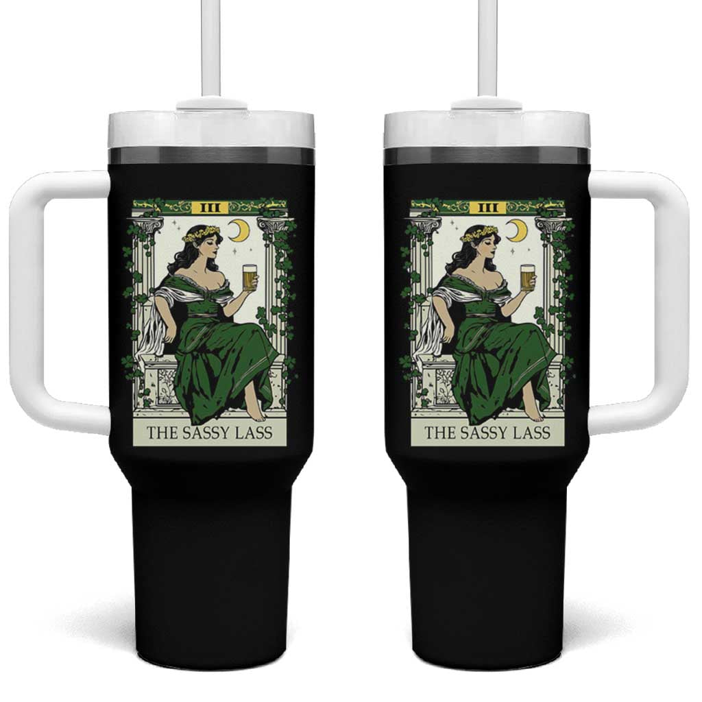 The Sassy Lass Tarot Card Tumbler With Handle Funny St Patrick's Day