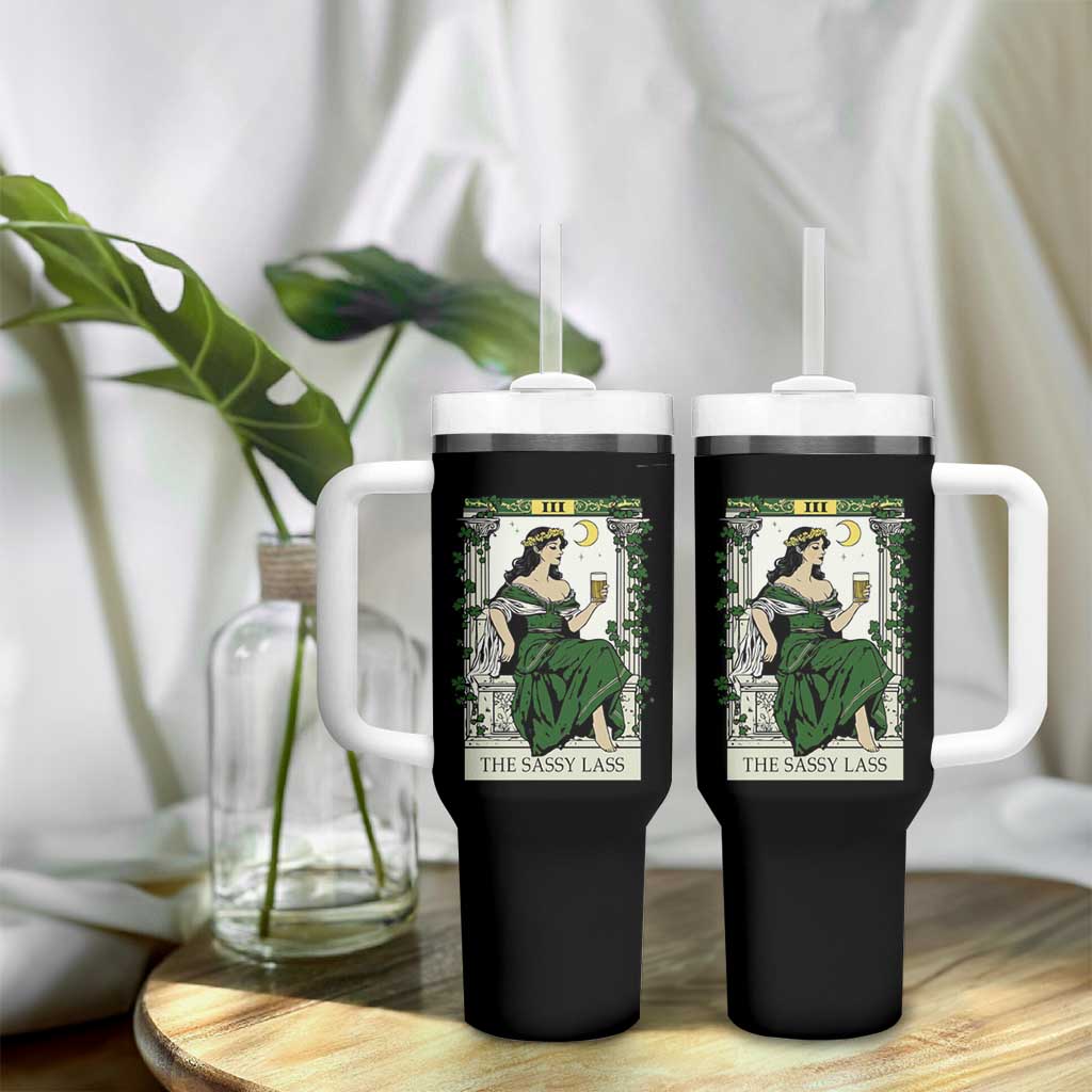 The Sassy Lass Tarot Card Tumbler With Handle Funny St Patrick's Day