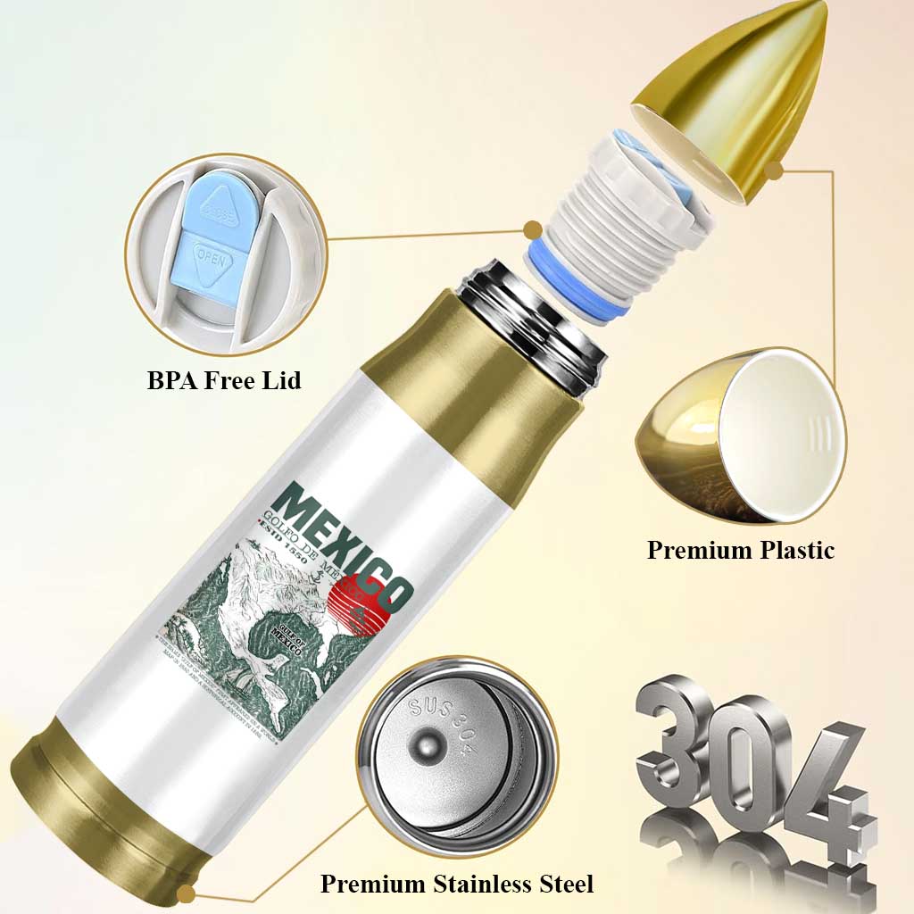 Gulf of Mexico Estd 1550 Bullet Tumbler Golfo De Mexico Historic Map Retro Graphic