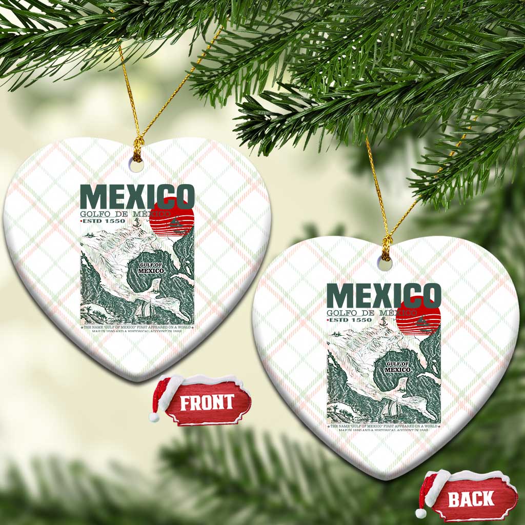 Gulf of Mexico Estd 1550 Ceramic Ornament Golfo De Mexico Historic Map Retro Graphic - Wonder Print Shop