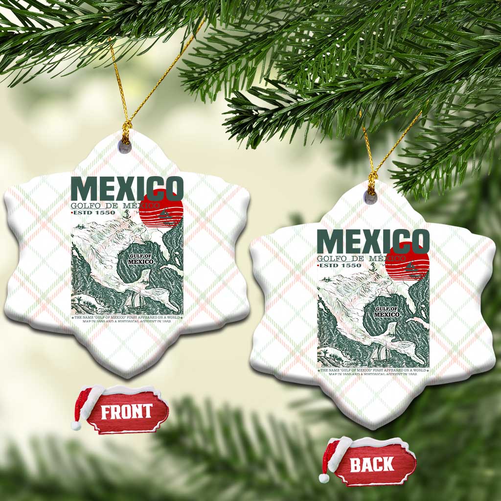 Gulf of Mexico Estd 1550 Ceramic Ornament Golfo De Mexico Historic Map Retro Graphic - Wonder Print Shop