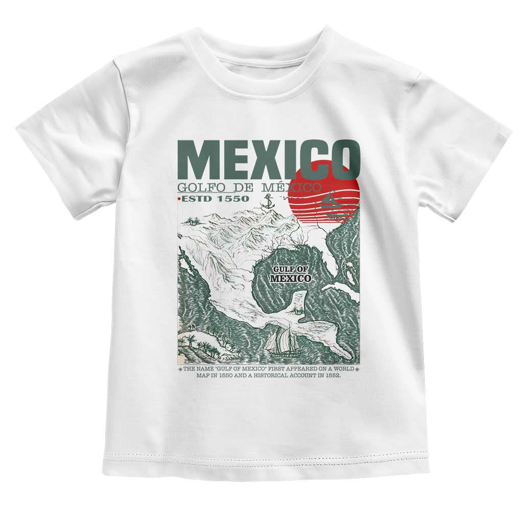 Gulf of Mexico Estd 1550 Toddler T Shirt Golfo De Mexico Historic Map Retro Graphic