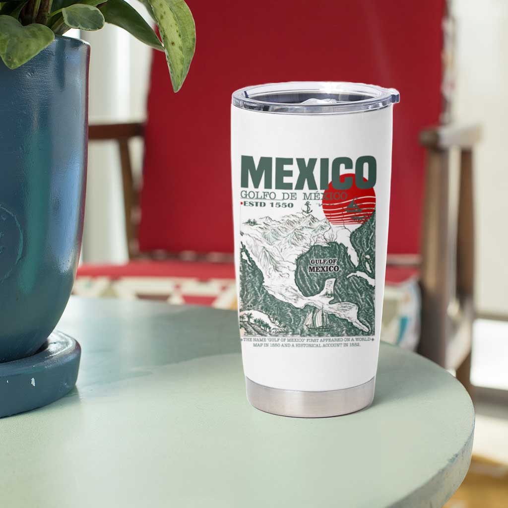 Gulf of Mexico Estd 1550 Tumbler Cup Golfo De Mexico Historic Map Retro Graphic