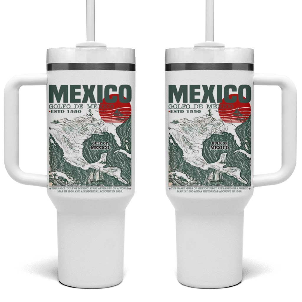 Gulf of Mexico Estd 1550 Tumbler With Handle Golfo De Mexico Historic Map Retro Graphic
