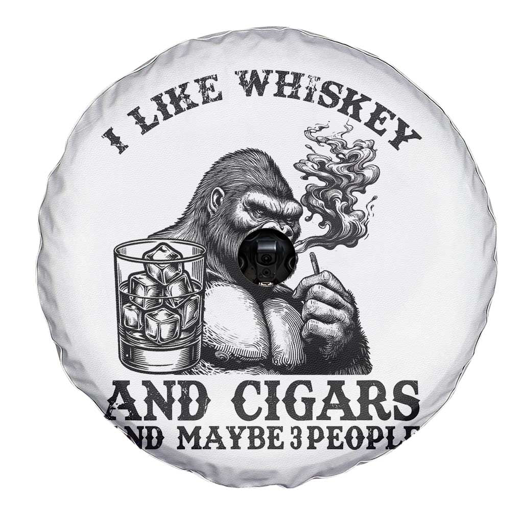 I Like Whiskey and Cigars and Maybe 3 People Spare Tire Cover Funny Bigfoot Drinking and Cigarette Anti-Social Humor