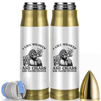 I Like Whiskey and Cigars and Maybe 3 People Bullet Tumbler Funny Bigfoot Drinking and Cigarette Anti-Social Humor