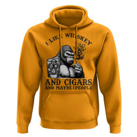 I Like Whiskey and Cigars and Maybe 3 People Hoodie Funny Bigfoot Drinking and Cigarette Anti-Social Humor
