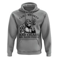 I Like Whiskey and Cigars and Maybe 3 People Hoodie Funny Bigfoot Drinking and Cigarette Anti-Social Humor