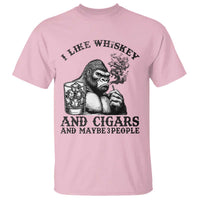 I Like Whiskey and Cigars and Maybe 3 People T Shirt Funny Bigfoot Drinking and Cigarette Anti-Social Humor