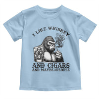 I Like Whiskey and Cigars and Maybe 3 People Toddler T Shirt Funny Bigfoot Drinking and Cigarette Anti-Social Humor