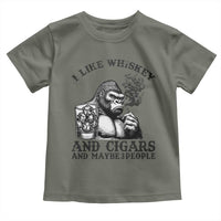 I Like Whiskey and Cigars and Maybe 3 People Toddler T Shirt Funny Bigfoot Drinking and Cigarette Anti-Social Humor