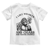I Like Whiskey and Cigars and Maybe 3 People Toddler T Shirt Funny Bigfoot Drinking and Cigarette Anti-Social Humor