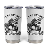 I Like Whiskey and Cigars and Maybe 3 People Tumbler Cup Funny Bigfoot Drinking and Cigarette Anti-Social Humor