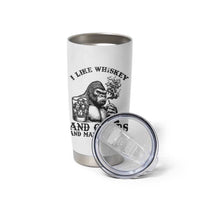 I Like Whiskey and Cigars and Maybe 3 People Tumbler Cup Funny Bigfoot Drinking and Cigarette Anti-Social Humor