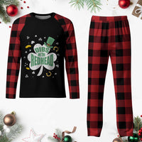 Funny Irish St Patricks Day Plaid Pajama Set Prone To Shenanigans - Wonder Print Shop