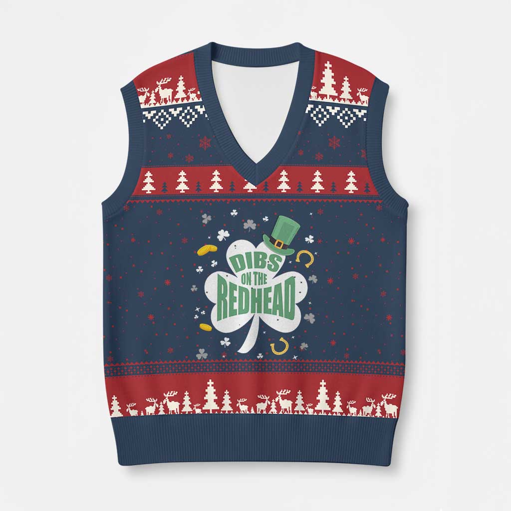 Funny Irish St Patricks Day V-Neck Knit Sweater Vest Prone To Shenanigans - Wonder Print Shop