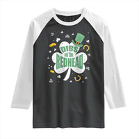 Funny Irish St Patricks Day Raglan Shirt Prone To Shenanigans
