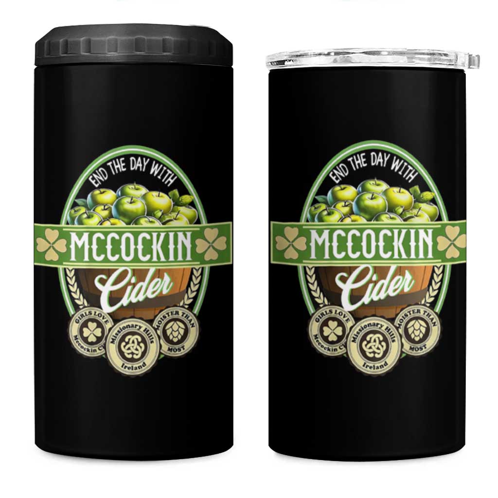 Mccockin Cider 4 in 1 Can Cooler Tumbler Funny St Patrick's Day