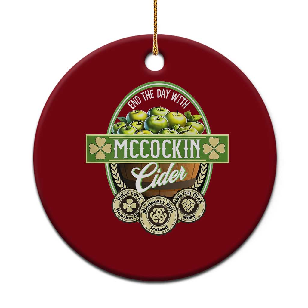 Mccockin Cider Ceramic Ornament Funny St Patrick's Day - Wonder Print Shop
