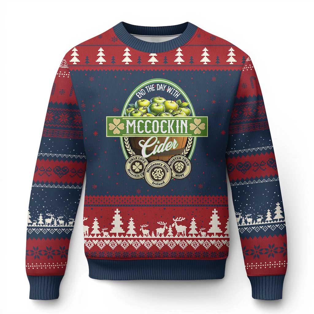 Mccockin Cider Ugly Christmas Sweater Funny St Patrick's Day - Wonder Print Shop