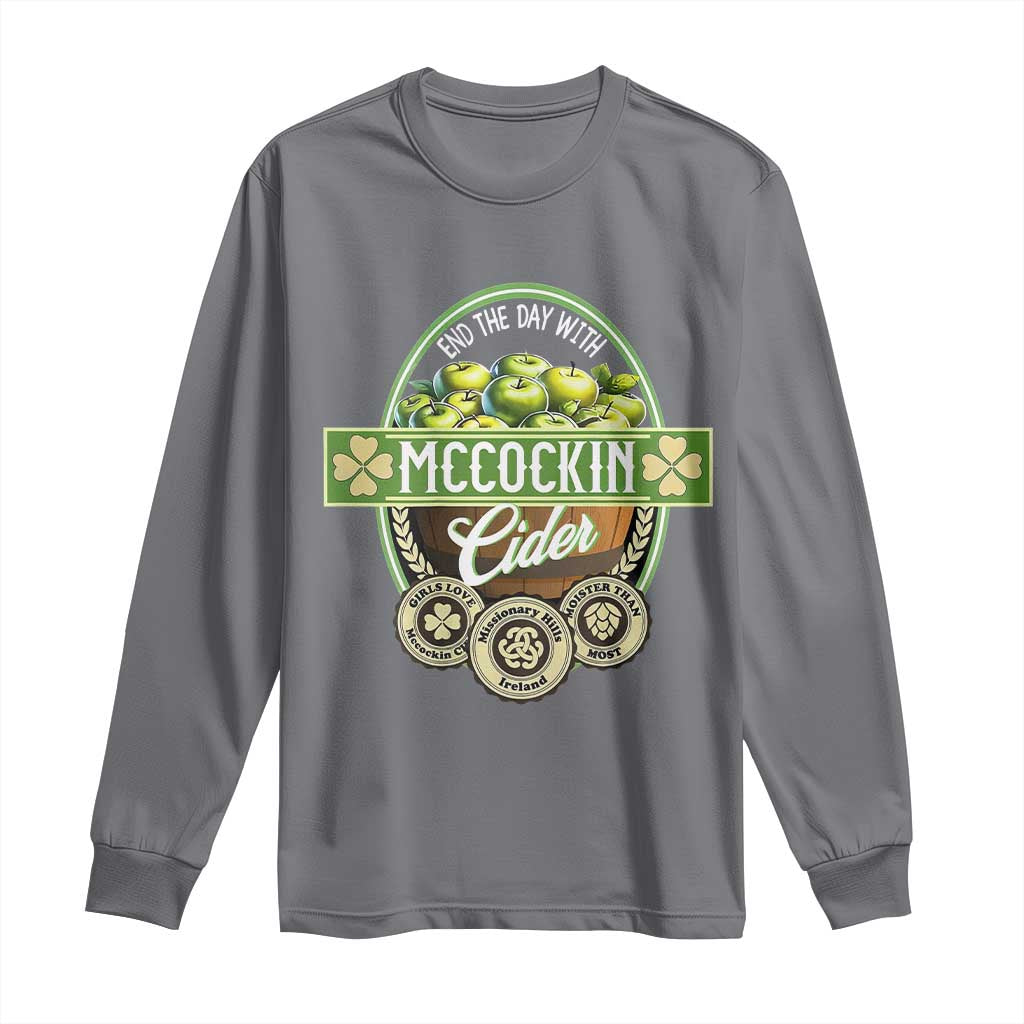Mccockin Cider Long Sleeve Shirt Funny St Patrick's Day