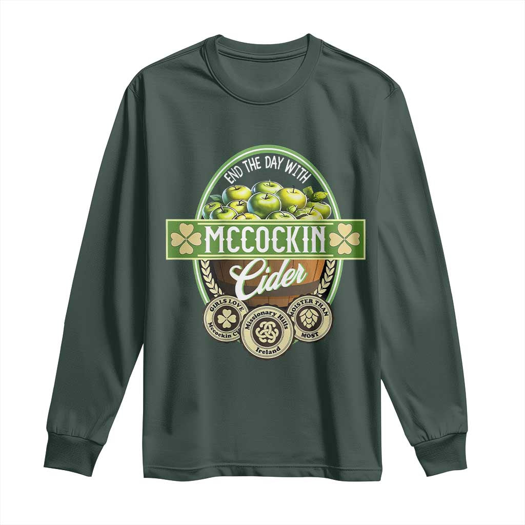 Mccockin Cider Long Sleeve Shirt Funny St Patrick's Day