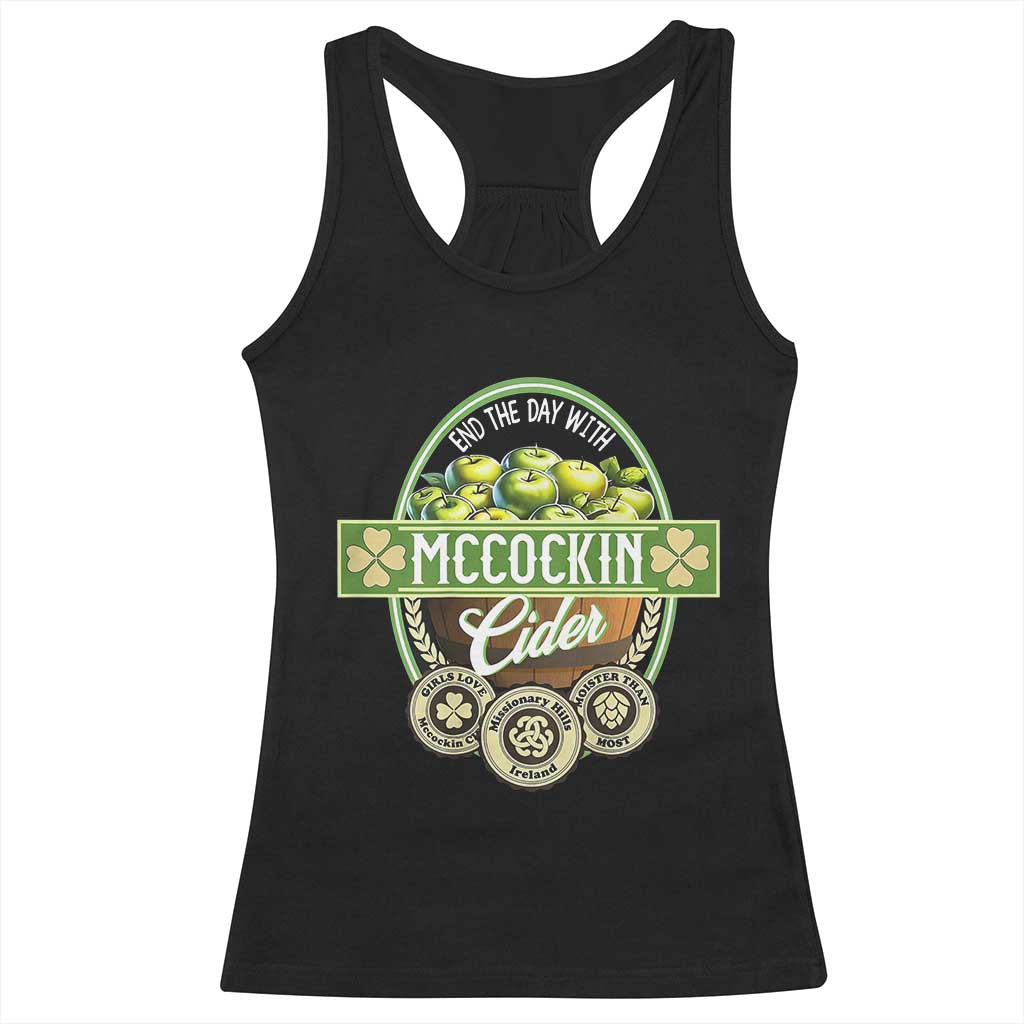Mccockin Cider Racerback Tank Top Funny St Patrick's Day