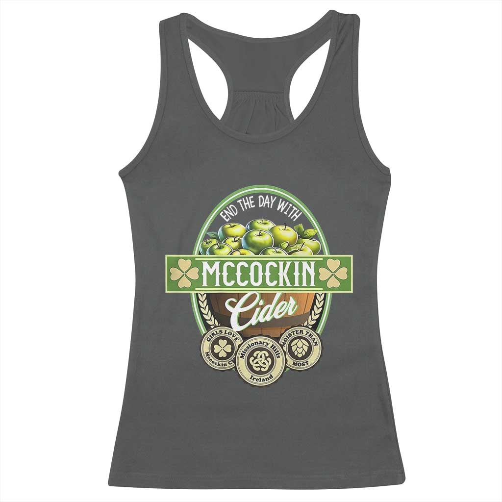 Mccockin Cider Racerback Tank Top Funny St Patrick's Day
