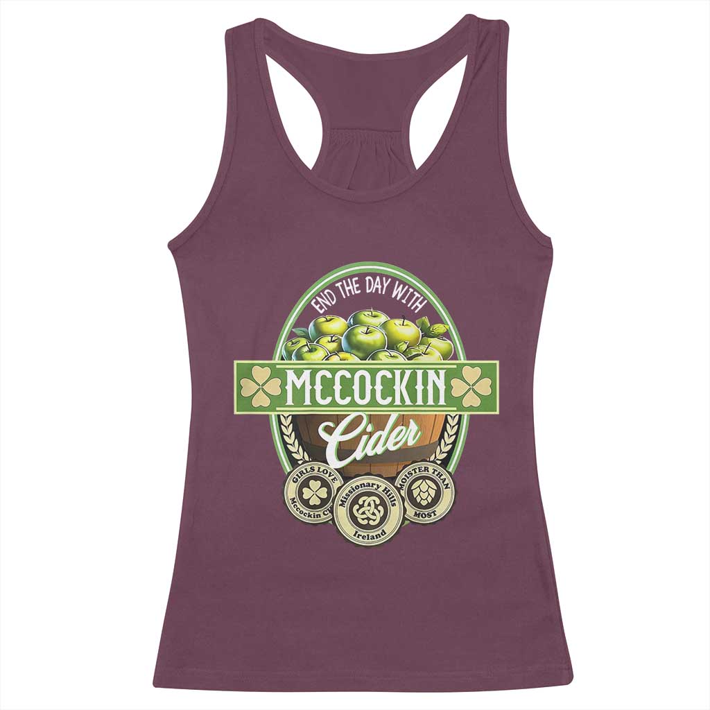 Mccockin Cider Racerback Tank Top Funny St Patrick's Day