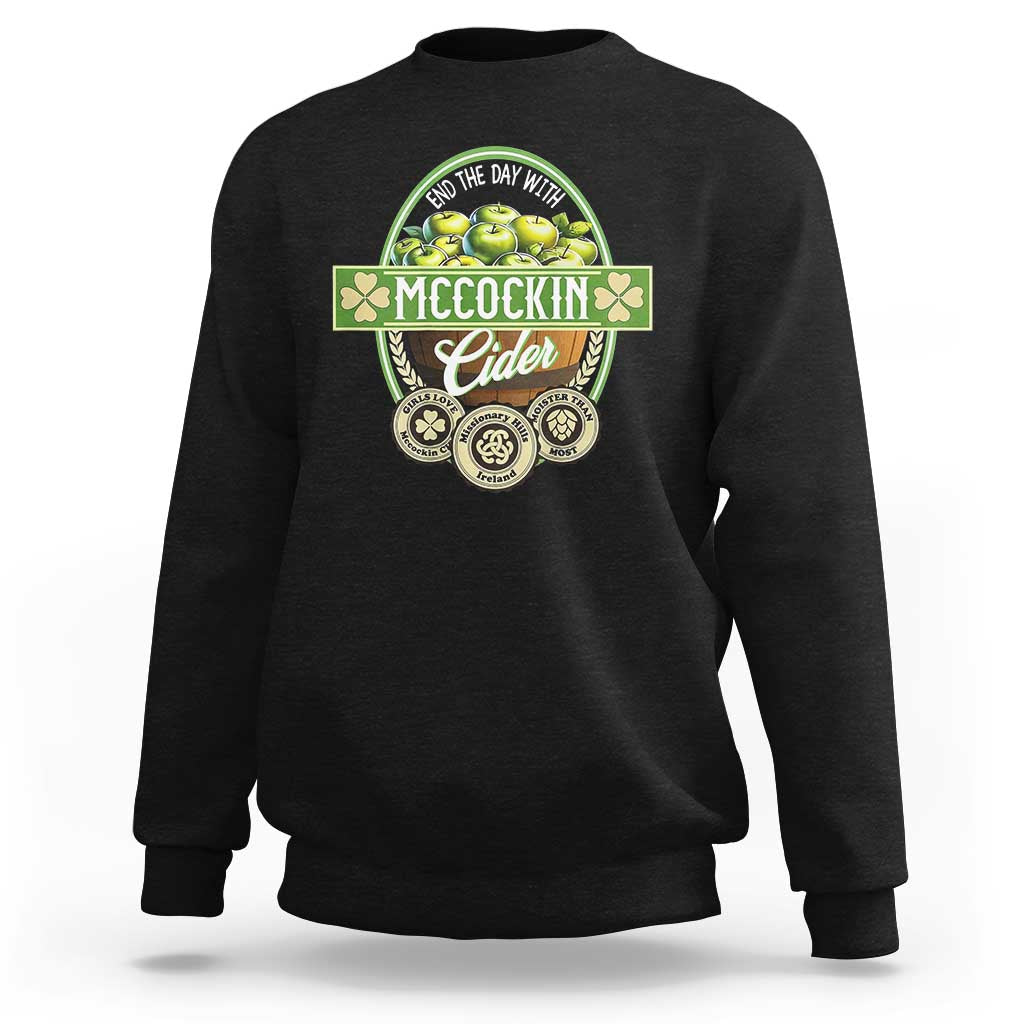 Mccockin Cider Sweatshirt Funny St Patrick's Day