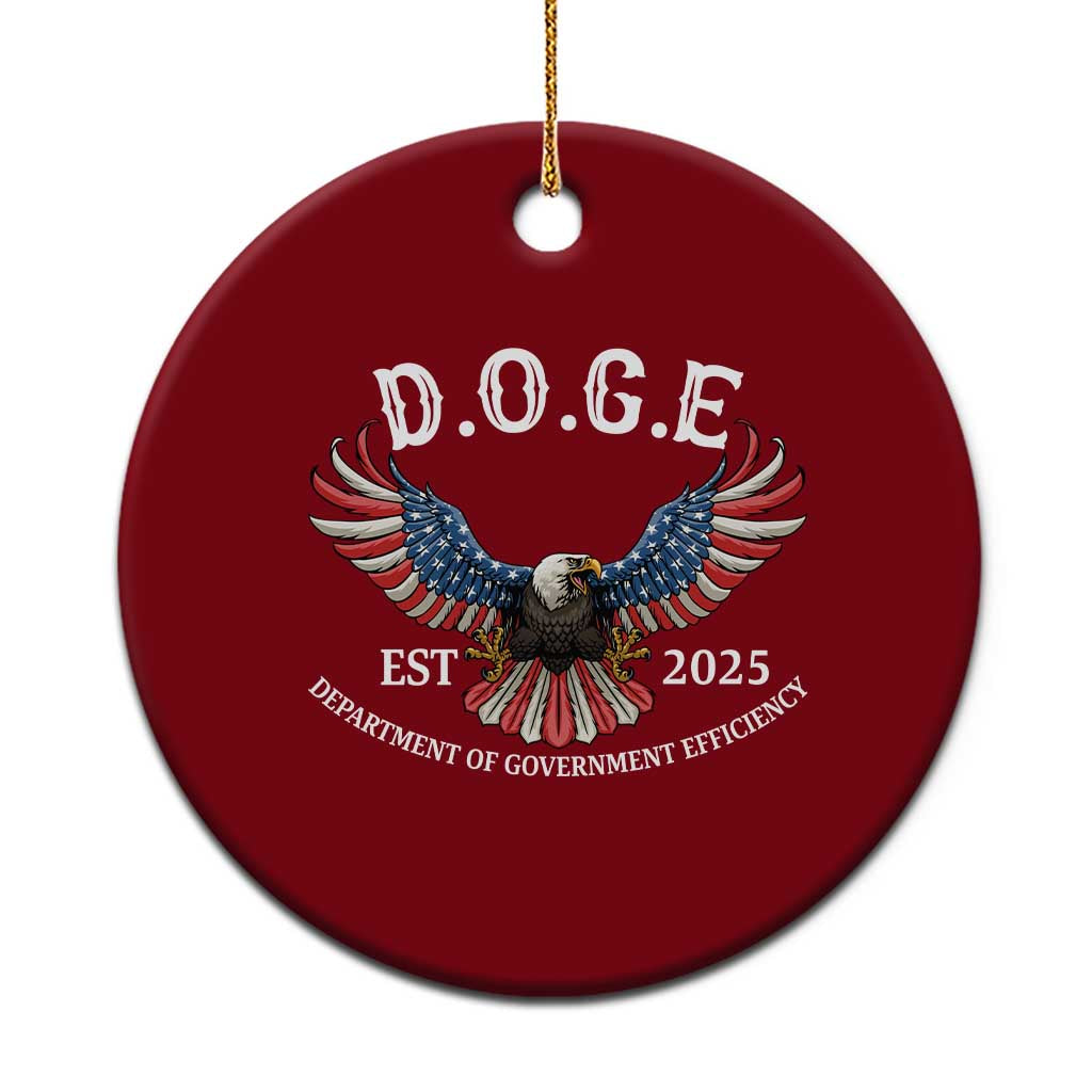DOGE Department Of Government Efficiency Ceramic Ornament Est 2025 American Eagle - Wonder Print Shop