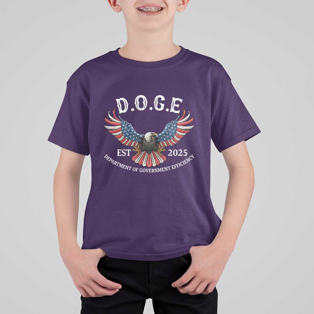 DOGE Department Of Government Efficiency T Shirt For Kid Est 2025 American Eagle