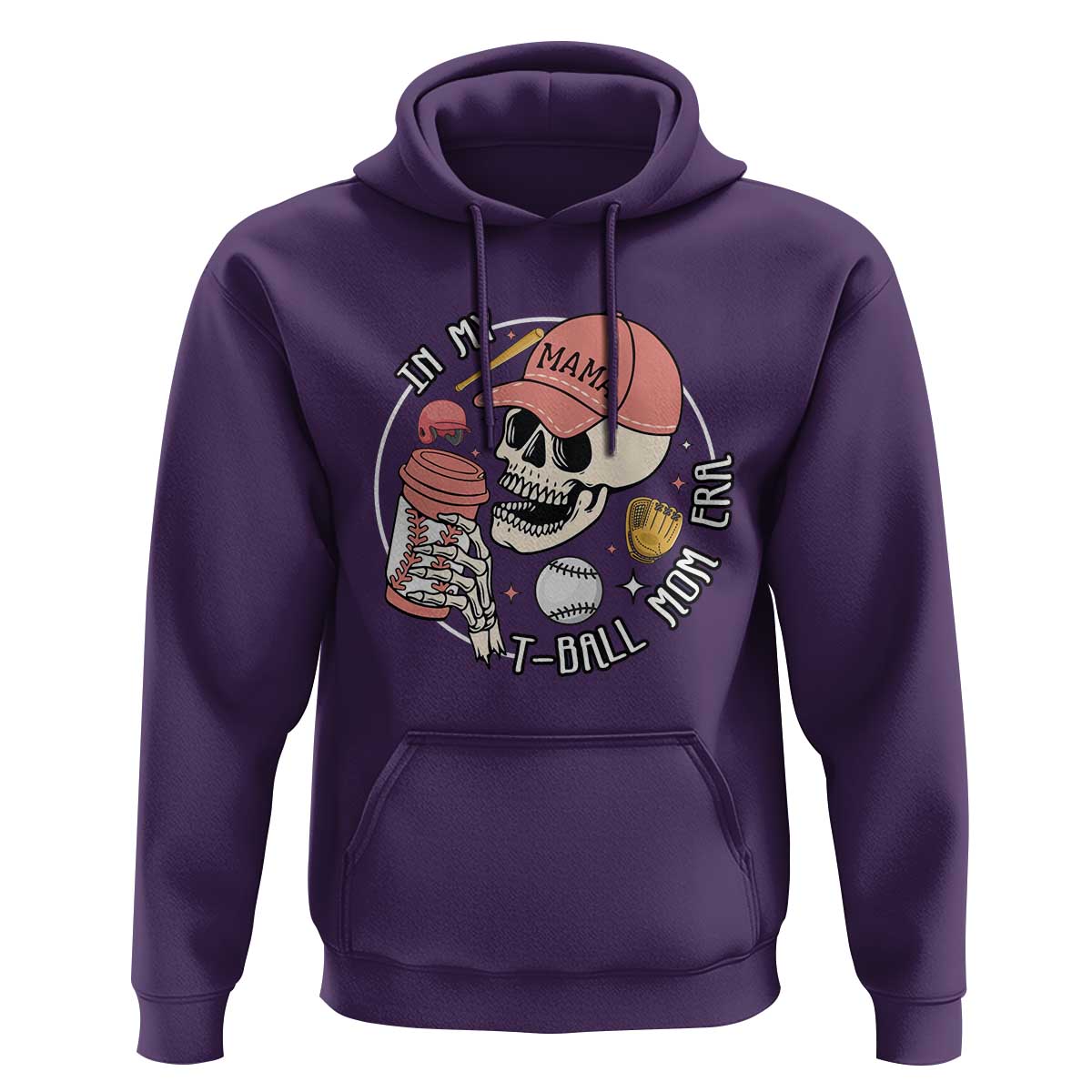 In My T-Ball Mom Era Skeleton Hoodie Baseball Mother's Day TS02