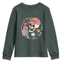In My T-Ball Mom Era Skeleton Youth Sweatshirt Baseball Mother's Day TS02