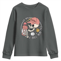 In My T-Ball Mom Era Skeleton Youth Sweatshirt Baseball Mother's Day TS02
