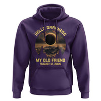 Hello Darkness My Old Friend August 12 2026 Hoodie Total Solar Eclipse Humorous Astronomy Gift